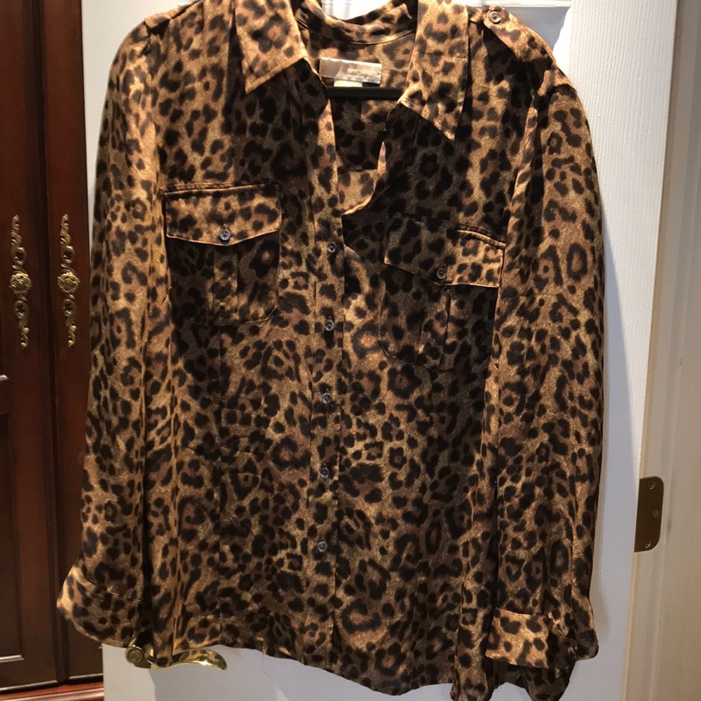 Michael Kors animal print blouse size 1X